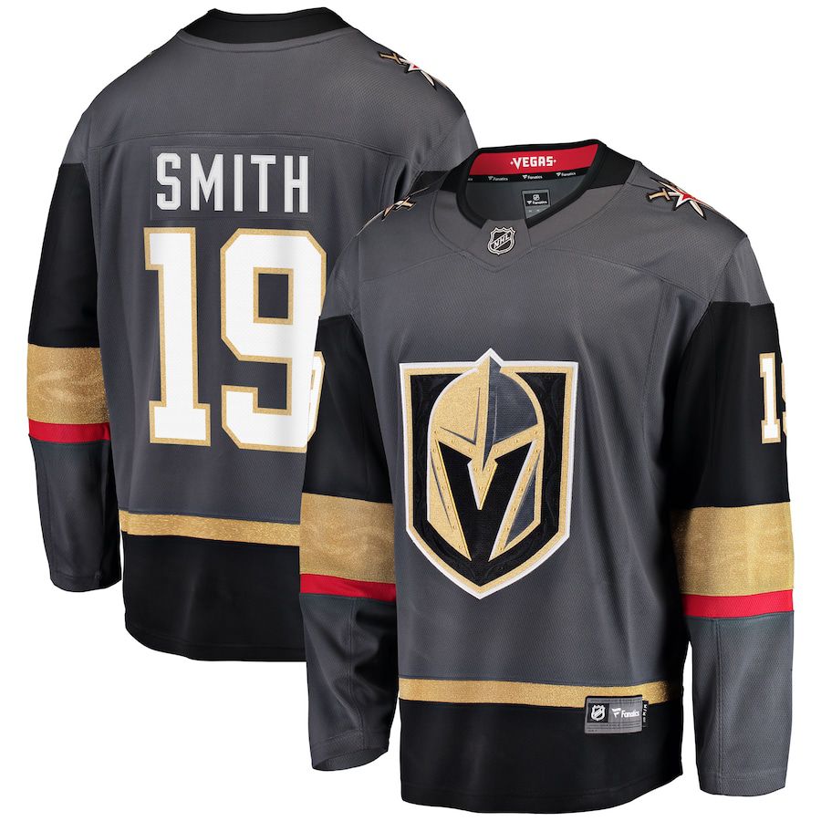 Men Vegas Golden Knights #19 Reilly Smith Gray Alternate Breakaway Player NHL Jersey